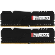 Оперативная память Kingston Fury Beast, DDR4, 64GB (4x16GB), 3200MHz, CL16, DIMM, радиатор, черный