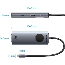 USB-концентратор Vention TQZHB, USB Type-C, USB/HDMI/RJ-45/USB Type-C, USB Type-C