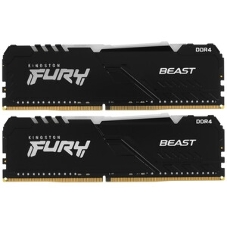 Оперативная память Kingston Fury Beast, DDR4, 64GB (4x16GB), 3200MHz, CL16, DIMM, радиатор, черный