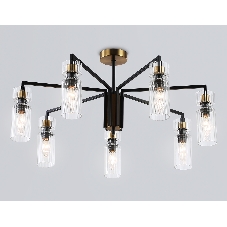 Люстра Ambrella light LH56115/7 BK/BS/CL черный/латунь/прозрачный E14*7 max 40W D705*350