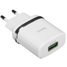 Сетевое зарядное устройство + Кабель Micro HOCO HC-16286 C12Q/1m/QC 3.0/1 USB/Выход: 5V_9V_12V, 18W, белый