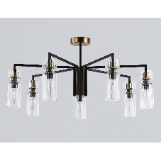 Люстра Ambrella light LH56115/7 BK/BS/CL черный/латунь/прозрачный E14*7 max 40W D705*350