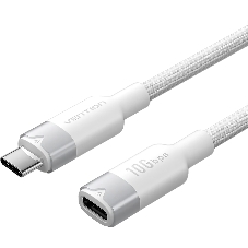 Кабель-удлинитель Vention USB 3.2 Gen2 CM/CF - 1м. Белый 5А PD100W