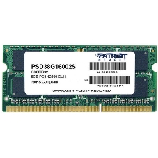 Оперативная память Patriot, DDR3, 8GB (1x8 GB), 1600 MHz, CL11, SO-DIMM