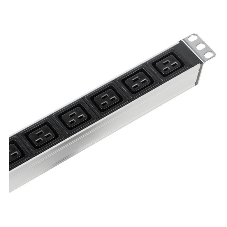 Вертикальный блок розеток ЦМО Rem-16 с выкл., 14 IEC 60320 C13, 10 C19, вход C20 16A, алюм., 33-38U (R-16-14C13-10C19-V-1420)