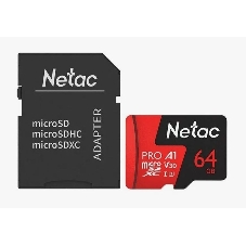 Флеш карта MicroSD card Netac P500 Extreme Pro 64Gb, retail version w/SD adapter