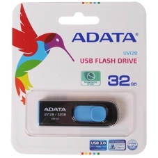 Флешка USB ADATA UV128 (AUV128-32G-RBE), 32Gb, USB 3.0, R/W 100/30, черный/синий