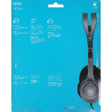 Гарнитура Logitech H111 чёрный, проводная, 3.5 мм