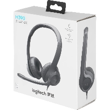 Гарнитура Logitech H390 чёрный, проводная, USB