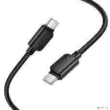 Кабель USB2.0 Hoco Type-C/Type-C, 3А, 60Вт, нейлоновая оплетка, X113, 1м, черный, коробка