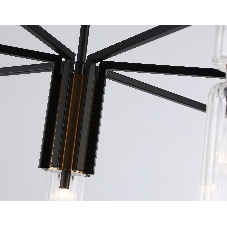 Люстра Ambrella light LH56115/7 BK/BS/CL черный/латунь/прозрачный E14*7 max 40W D705*350