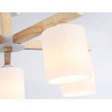 Светильник Ambrella light TR83113/5 WH/LW белый/светлое дерево E27/5 max 40W D700*325