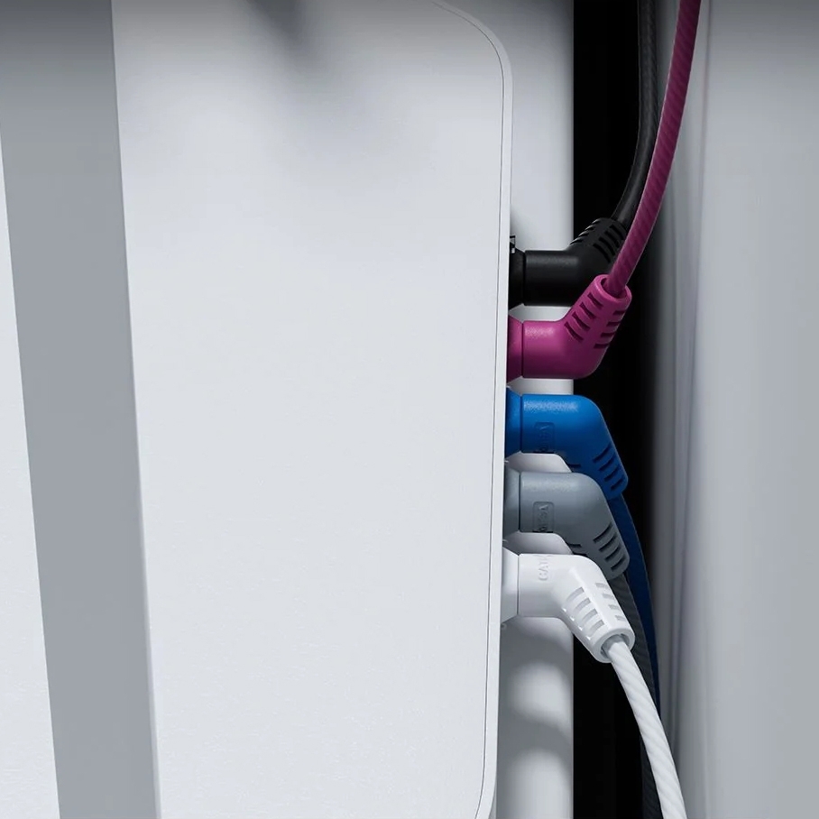 Патч-корд Vention прямой UTP cat.6a, RJ45 угол 90 - 1м. Белый