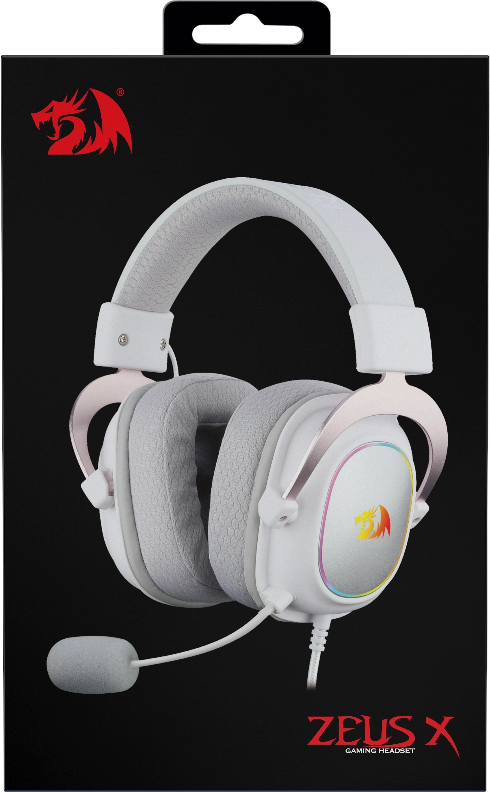 Игровая гарнитура REDRAGON ZEUS X белая (USB, 53 мм, 7.1, RGb подсветка)