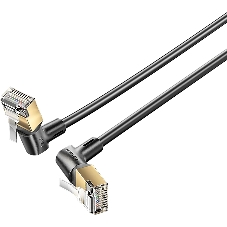 Патч-корд Vention прямой STP cat.8, RJ45 угол 360 - 0,5м. Черный