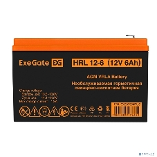 Аккумуляторная батарея ExeGate HRL 12-6 (12V 6Ah 1224W, клеммы F2)