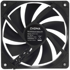 Вентилятор для корпуса Digma DFAN-90 черный, 90 мм, 1800 об/мин, 23 дБ, 3 pin