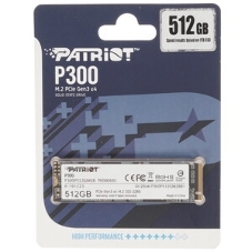 Накопитель SSD Patriot P300, 512Gb, PCIe 3.0 x4, M.2 2280, NVMe, R/W 1700/1200