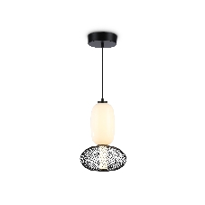 Подвесной светодиодный светильник Ambrella light LH11007 BK/FR черный/белый матовый 15W 3000K D220*350