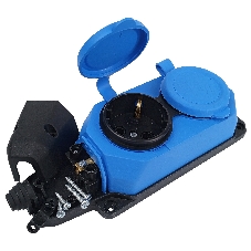 Колодка AY-KA ОУ 2-ая каучук с/з 16A IP44 синий (5520003)