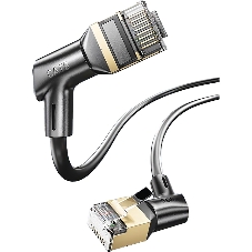 Патч-корд Vention прямой STP cat.8, RJ45 угол 360 - 0,5м. Черный