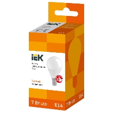 Лампа cветодиодная IEK LLE-G45-7-230-30-E14 ECO G45 шар 7Вт 230В 3000К E14