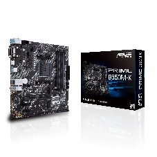 Материнская плата ASUS PRIME B550M-K, AM4, AMD B550, 4xDDR4, 4xSATA, 2xM.2, 1xPCIe 4.0 x16, 2xPCIe x1, 1xDVI-D, 1xHDMI, 1xVGA, 1x 1Gb LAN, 4xUSB 3.2 Gen 1, 2xUSB 3.2 Gen 2, 3x3.5 мм, 7.1, mATX