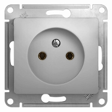 Механизм розетки 1-м СП Glossa 16А IP20 без заземл. алюм. SchE GSL000341