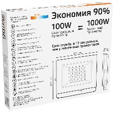 Прожектор светодиодный GAUSS 613527100 LED 100W 6700lm IP65 3000К черный 1/14