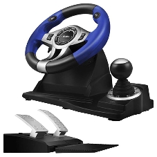 Руль черный SVEN GC-W600 (виброотдача, педали, джойстик, 12 кн., USB)