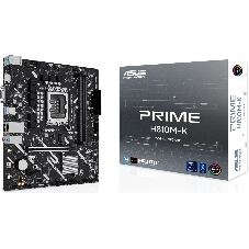 Материнская плата ASUS PRIME H810M-K, LGA 1851, Intel H810, 2xDDR5, 4xSATA, 1xM.2, 1xPCIe 4.0 x16, 1xPCIe 3.0 x1, 1xVGA, 1xHDMI, 1x1Gb LAN, 2xUSB-A 5Gbps, 4xUSB-A 2.0, 3x3.5 мм, 7.1, mATX
