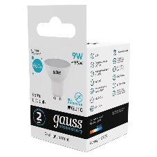 Лампа светодиодная Gauss Spotlight Elementary 9Вт цок.: GU10 спот 220B 4100K св. свеч. бел. нейт. MR16 (упак.: 10 шт) (13629)