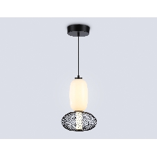 Подвесной светодиодный светильник Ambrella light LH11007 BK/FR черный/белый матовый 15W 3000K D220*350