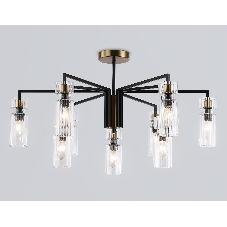 Люстра Ambrella light LH56117/9 BK/BS/CL черный/латунь/прозрачный E14*9 max 40W D765*440