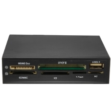 Кард-ридер Gembird FDI2-ALLIN1-02-B/черный/SD/T-Flash/Micro-SD/Micro-SDHC/Micro-SDXC/USB 2.0/метал