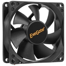 Вентилятор для корпуса ExeGate ExtraSilent ES08025SM черный, 80 мм, 2100 об/мин, 21 дБ, 3 pin