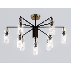 Люстра Ambrella light LH56117/9 BK/BS/CL черный/латунь/прозрачный E14*9 max 40W D765*440
