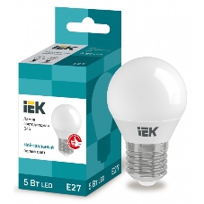 Лампа светодиодная IEK LLE-G45-5-230-40-E27 ECO G45 5Вт шар 4000К белый E27 450лм 230-240В