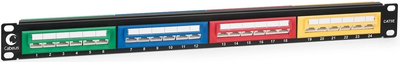 Патч-панель Cabeus PLCOL-24-Cat.5e-Dual 19