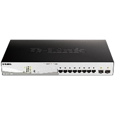 Коммутатор D-Link DGS-1210-10MP/F1A, 8×1 Гбит/с + 2×1 Гбит/с SFP, настраиваемый
