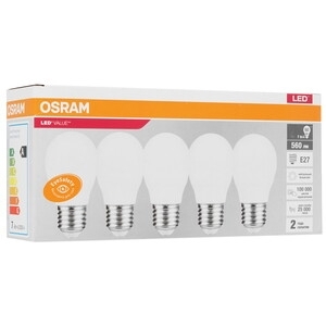 Лампа светодиодная LED Value LVCLP60 7SW/840 шар матовая E27 230В 10х1 RU OSRAM 4058075579835