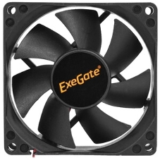 Вентилятор для корпуса ExeGate ExtraSilent ES08025SM черный, 80 мм, 2100 об/мин, 21 дБ, 3 pin