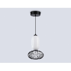 Подвесной светодиодный светильник Ambrella light LH11007 BK/FR черный/белый матовый 15W 3000K D220*350