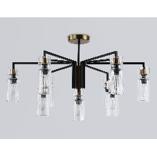 Люстра Ambrella light LH56117/9 BK/BS/CL черный/латунь/прозрачный E14*9 max 40W D765*440