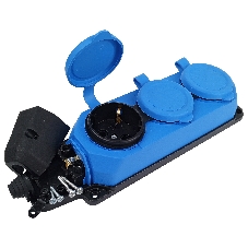 Колодка AY-KA ОУ 3-ая каучук с/з 16A IP44 синий (5530003)