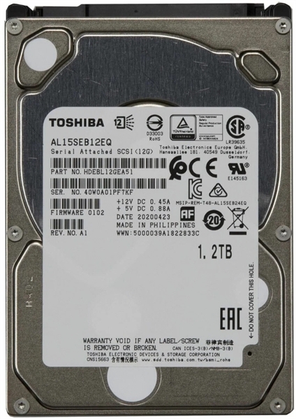 Жесткий диск HDD Toshiba AL15SE 1.2Tb 10500rpm SAS 128Mb 2.5