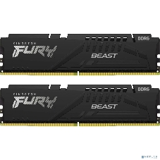 Оперативная память Kingston Fury Beast, DDR5, 16Gb (2x8Gb), 6000MHz, CL30, DIMM, с радиаторами, черный