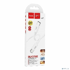 Кабель USB2.0 Hoco Type-C/Type-C, 3А, 60Вт, силиконовая оплетка, X87, 1м, белый, коробка