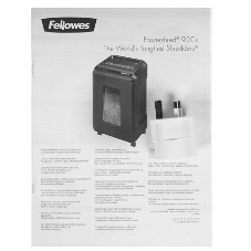 Шредер Fellowes Powershred 92Cs FS-1719301 P-4, 4х38мм, 18лст., 25лтр., уничтожает: скобы, карты, скрепки, CD