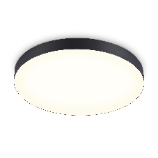Потолочный светодиодный светильник Ambrella light FV5537 BK черный LED 90W 3000K D600*58 (Без ПДУ)